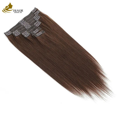 Темно-коричневый 22 дюйма застежка в волосы расширения человеческие волосы 100% девственная 16 штук
