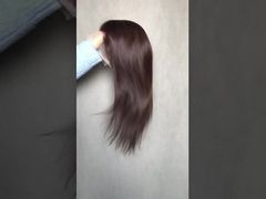 130% плотность 18-дюймовый прямой волос цвета кости 3# парик из натуральных волос на кружевной основе