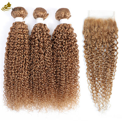 качество  27 Colored Weft Ombre Human Hair Extensions Curly Virgin 100g/Bundle завод