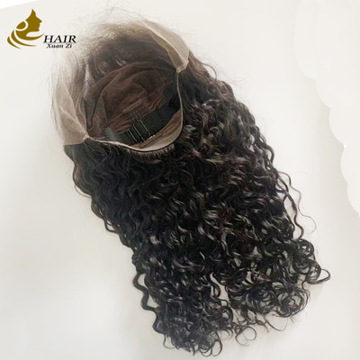 250% Density 20inch Natural Black Water Wave HD 13*6 Glueless Full Lace Wig with natural hairline