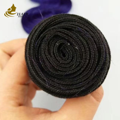 Фиолетовый волнообразный теневой человеческие волосы расширения 26 дюймов