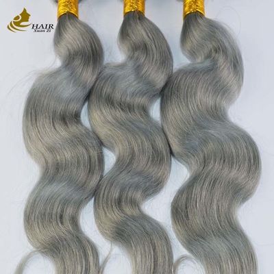 Серое Омбре Удлинения человеческих волос 26 дюймов с закрытием