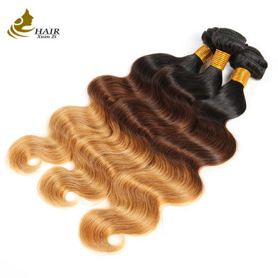 Фабричная цена Ombre Human Hair Extensions 1b/4/27 Бразильские девственные волосы Body Wave Bundles с закрытием