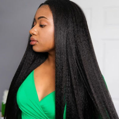 Без капель без клея парик Человеческие волосы 360 Кинки прямой ODM