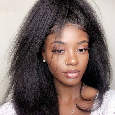 Без капель без клея парик Человеческие волосы 360 Кинки прямой ODM