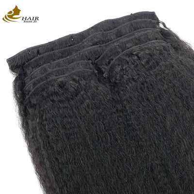 Естественный Кинки прямая застежка в волосы расширения пакеты 30 дюймов OEM