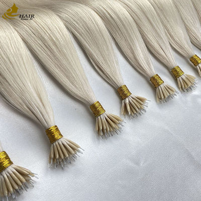 18 дюймовые Nano Ring Human Hair Extensions Кератин U Tip на заказ