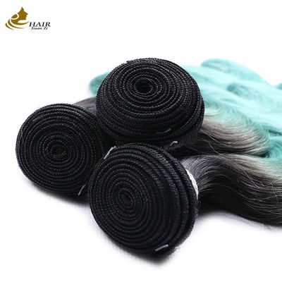 1B Синие бразильские пряди с мелированием, волнистые, бразильские, девственные, необработанные, Реми, омбре, из человеческих волос