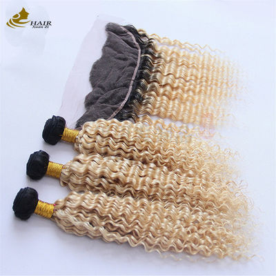 1B/613 Перуанский бразильский пучок человеческих волос с фронтальным шнуровым закрытием