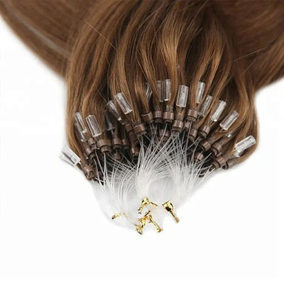 100% девственный человеческий микро-нано-кольцевый удлинение волос коричневый цвет