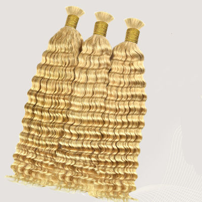 Двойная глубокая волна человеческих волос для плетения 613 цвет блондинка