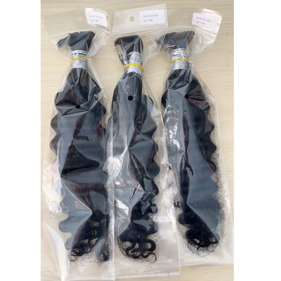 Двойная глубокая волна девственный человеческий волос масса для плетения натуральный черный