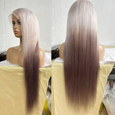 Горячая распродажа Серебристо-серые прозрачные кружевные фронтальные парики Прямые 100% девственные человеческие волосы Кружевные парики Полные для чернокожих женщин