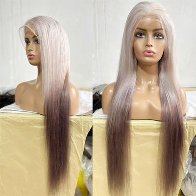 Горячая распродажа Серебристо-серые прозрачные кружевные фронтальные парики Прямые 100% девственные человеческие волосы Кружевные парики Полные для чернокожих женщин