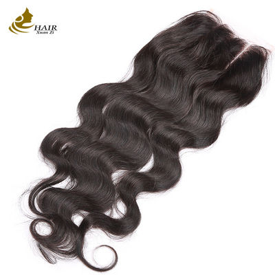 Оптовая продажа Хорошее качество бразильское девственное тело волна человеческие волосы 4 * 4 кружевное закрытие