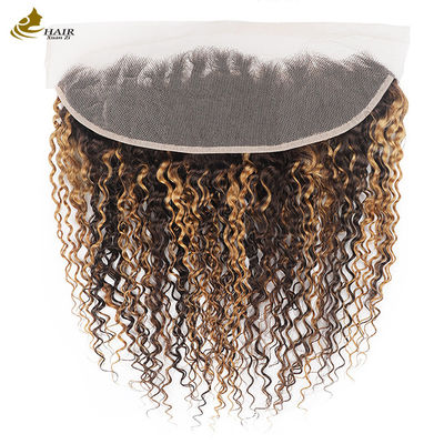 Ухо на ухо Перуанская девственница Человеческие волосы Фронтальная настройка Шнурка Фронтальная 13*4