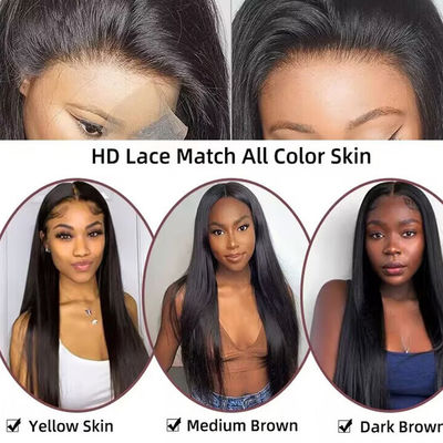 Оптовая продажа парик для человеческих волос HD 13X4 Прозрачные кружева фронтальные парик для волос