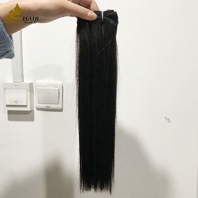 Высококачественный девственный человеческий волос Natural Black Straight Hair Weft