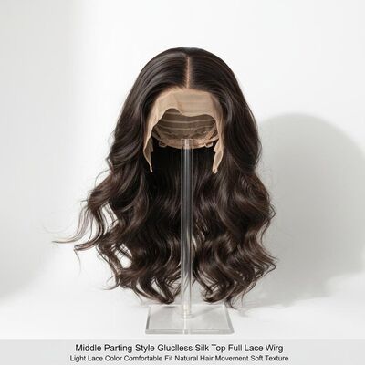 качество Middle Parting Style Glueless Silk Top Full Lace Wig Light Lace Color Comfortable Fit Natural Hair Movement Soft Texture завод